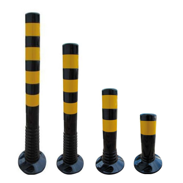 Flexibele paaltjes - Ø80mm zwart geel - lengte 30, of 100cm - bevestigingsmaterialen inbegrepen - Aanrijdbeveiliging webshop